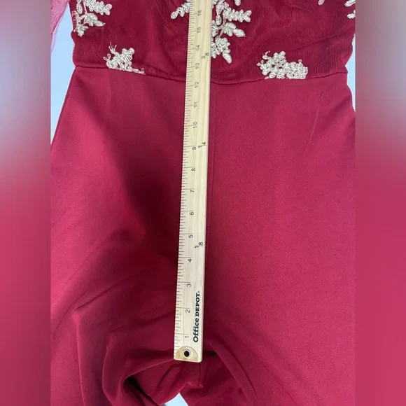 Elegant Red Lace Jumpsuit, no tag, size would fit M - Picture 8 of 14
